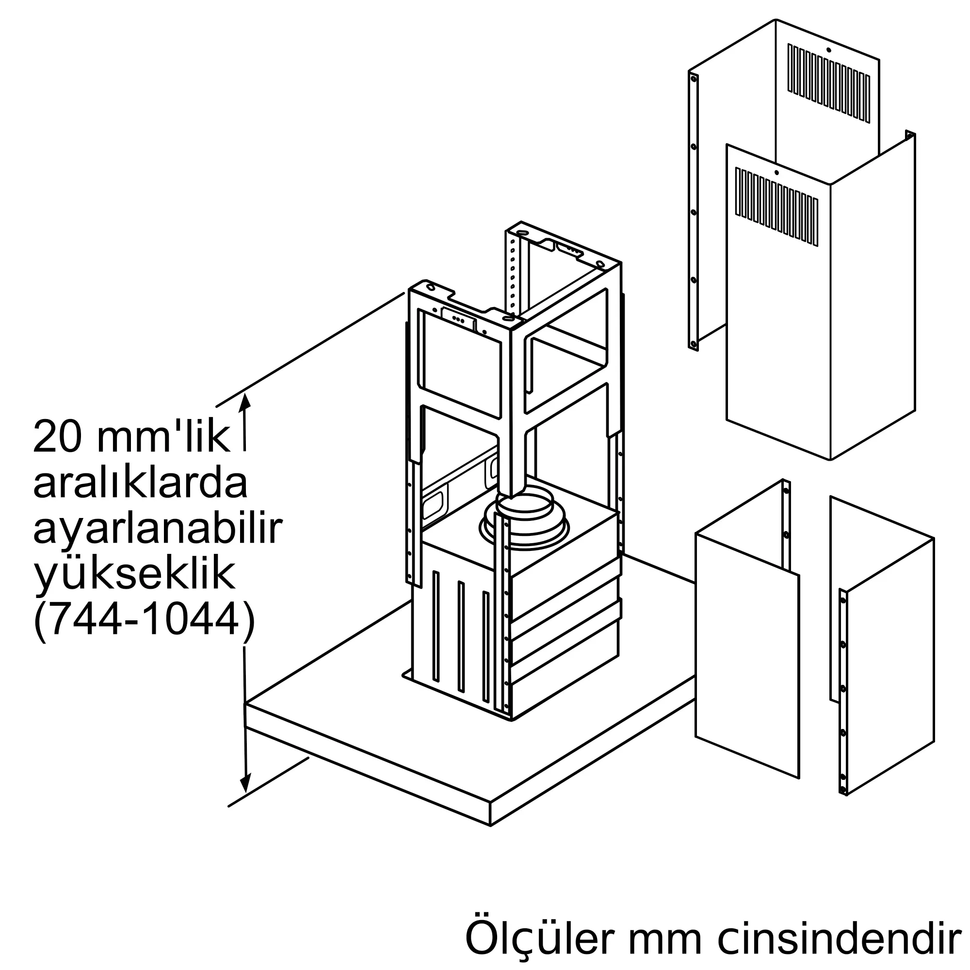 Serie 4 Ada Tipi Davlumbaz 90 cm Paslanmaz çelik - Gorsel 8