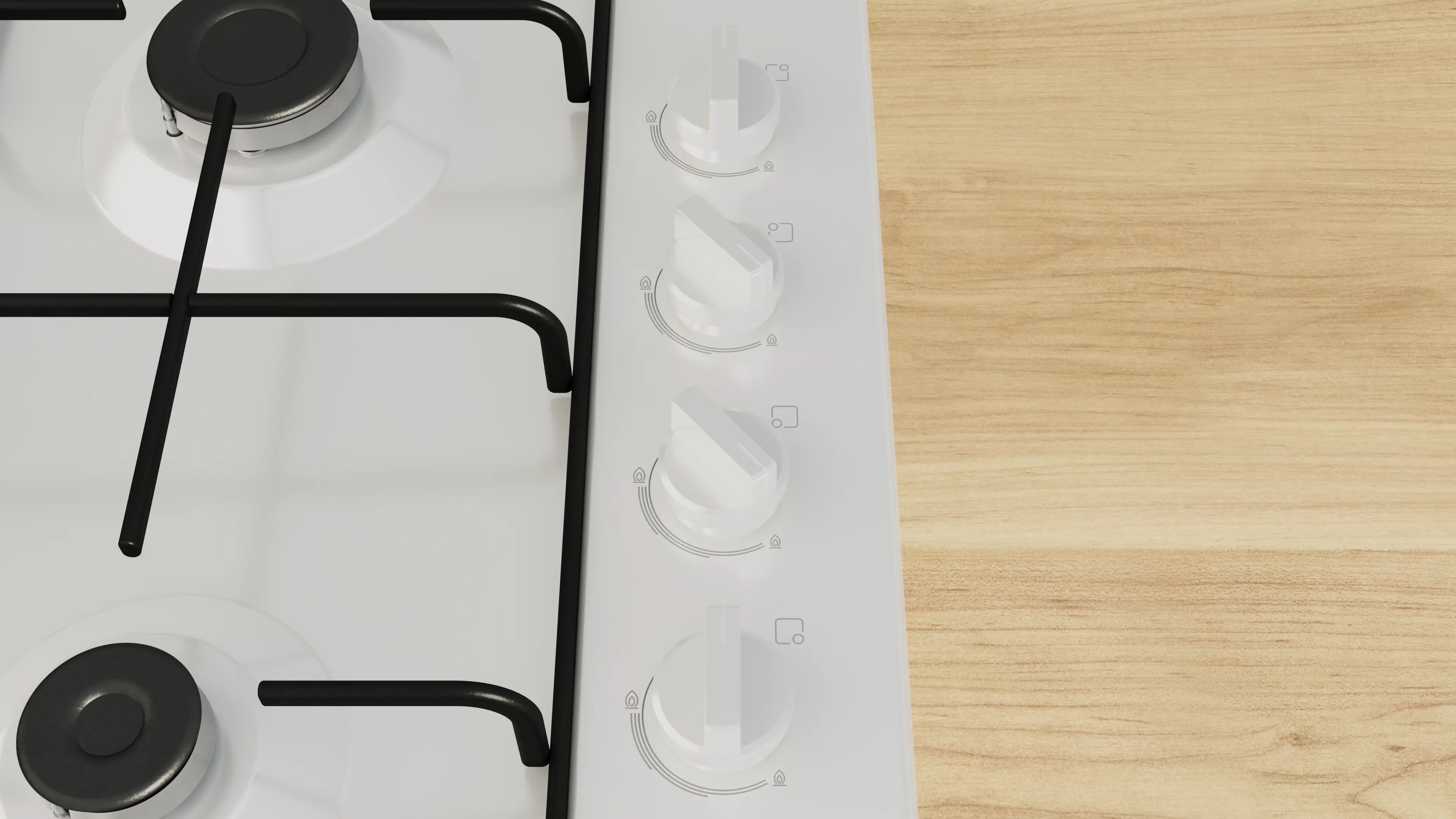 Serie 2 Gazlı Ocak 60 cm Emaye, Beyaz - Gorsel 3